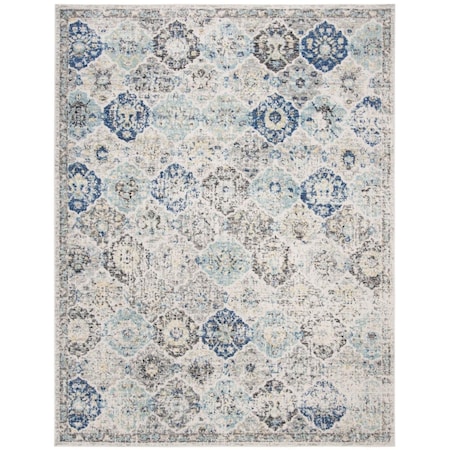 Safavieh 12 x 12 ft. Madison Square Bohemian Rug - Ivory & Aqua MAD611A-12SQ